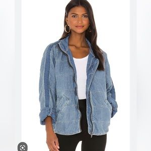 FREE PEOPLE Quilted Denim Jacket